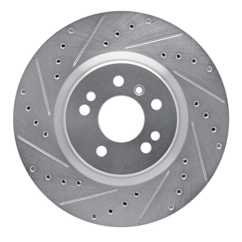 Mercedes-Benz ML350 Brake Rotor (1) - Front Left - R1 Concepts - Drilled & Slotted - Silver - `06-`12